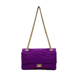 CHANEL Paris Monte Carlo Coco's Croc Reissue 225 Flap Bag In Purple